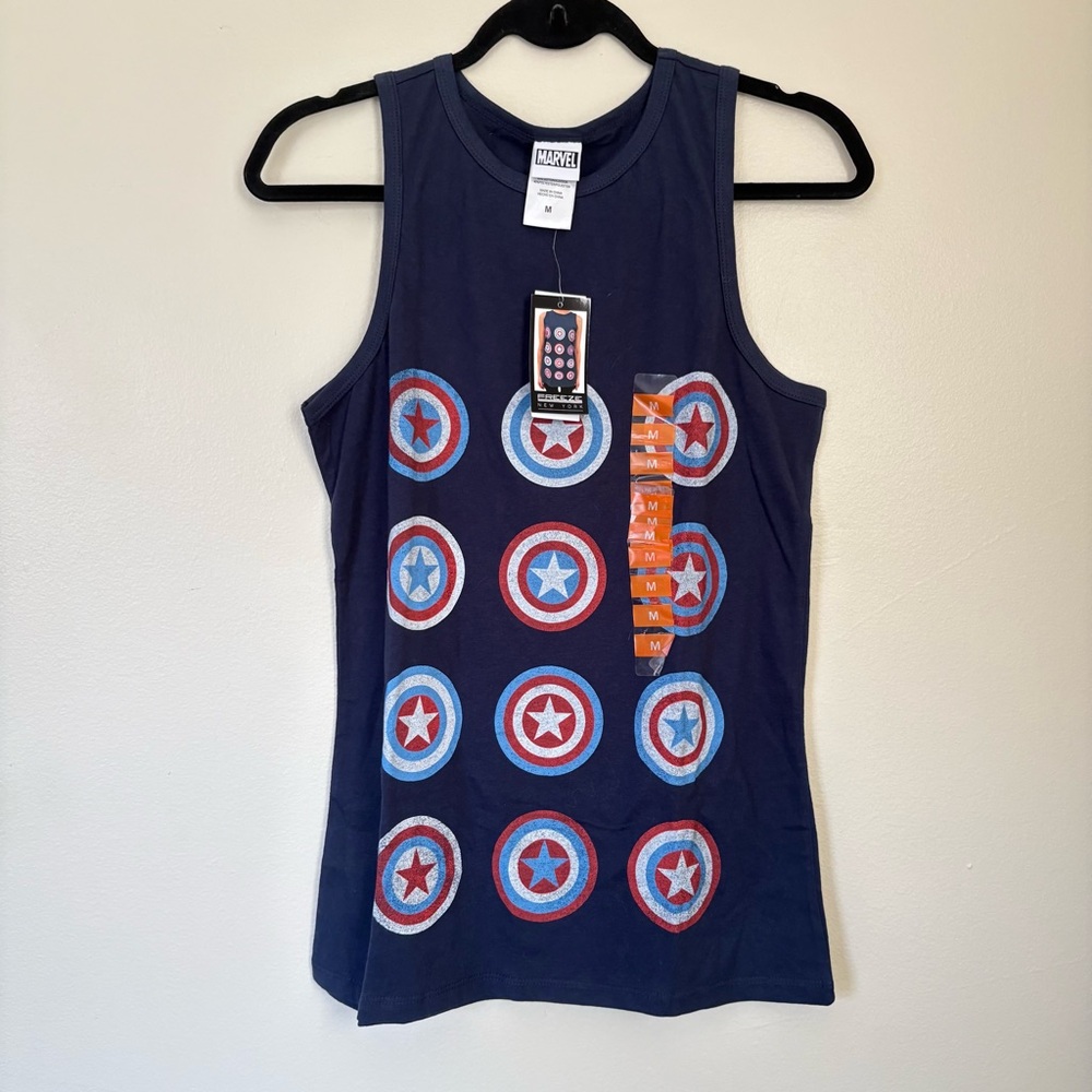 Marvel Navy Captain America Tank Size Medium NWT
